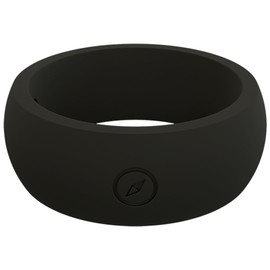 QALO Men's Classic Rubber Silicone Ring, Rubber Wedding Band, Breathable, Durable Rubber Wedding Ring for Men, 8.5mm Wide 2.5mm Thick, Black, Size 11