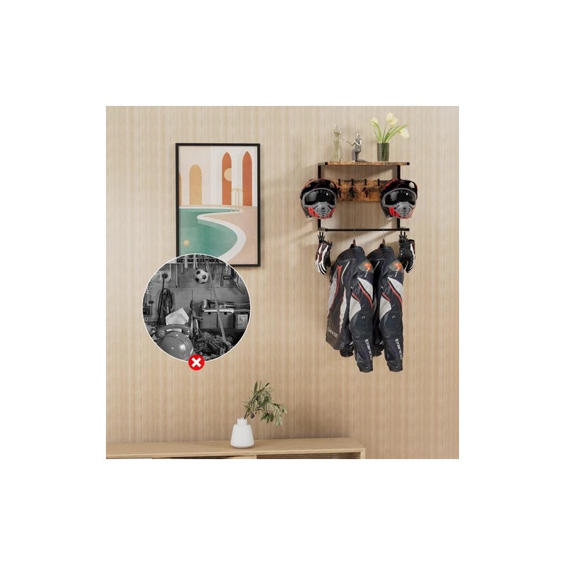 OMISRUIS Motorcycle Helmet Holder Wall Mounted Helmet Holder Wall Mount
