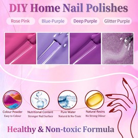 Colour Changing Nail Polish Set - 60 Seconds Nail Varnish Sets Quick Dry - Temperature Thermal Nail Polish Non UV - No Bake Pink Purple Blue nail polish Breathable & Long Lasting