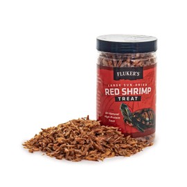 Fluker's All Natural Large Sun-Dried Red Shrimp, High Protein Treats, Aquatic Turtle Food, Great for Aquatic Frogs, Tegus, Monitors, and Tropical Fish, 2.5 oz