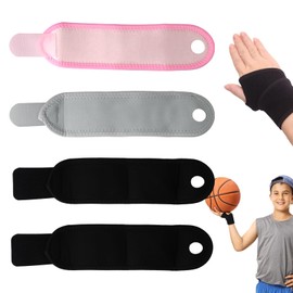 PKRFCJ Kids Wrist Brace 4 Pairs Youth Wrist Brace Night Support with Adjustable Compression Straps for Children is Sports, Sleeping (Black*2+Pink*1+Gray*1)