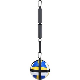 Volleyball Spike Trainer Solo Serve Attack Trainer Resistance Band with Adjustable Waist Belt Ball Pouch & Hand Strap for Serving Practice - Color: Upgraded Volleyball Spike Trainer