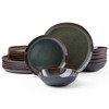 HaWare Plates and Bowls Set, Stoneware Dinnerware Sets, 18-Piece Hand-painted