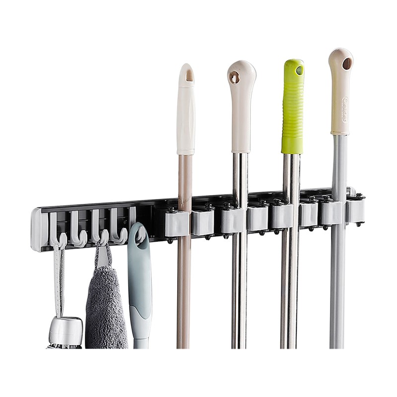 Mop Holder With Hooks Broom Holder Drilling & Nail-free Wall
