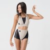 Invertika Women's Pole Dance Sports Suit with Mesh and Adjustable