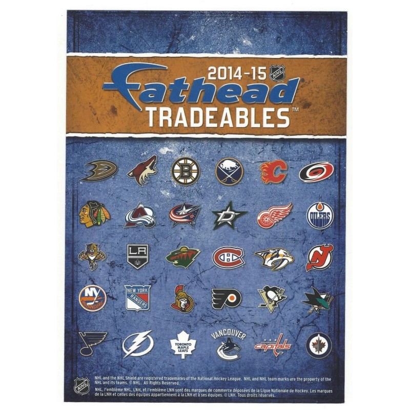 BLAKE WHEELER FATHEAD TRADEABLES WINNIPEG JETS LOGO REMOVABLE STICKER 2014-15