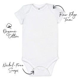 HonestBaby Boys and Girls 10-Pack Organic Cotton Short Sleeve Bodysuits
