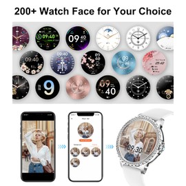 Smart Watches for Women,1.32" HD Fitness Tracker Watch with Answer/Make Call,AI Voice Control,Heart Rate/Calories/SpO2 Monitor 100+ Sport Modes Ladies Silver Smart Watch for Android iOS 2 Straps