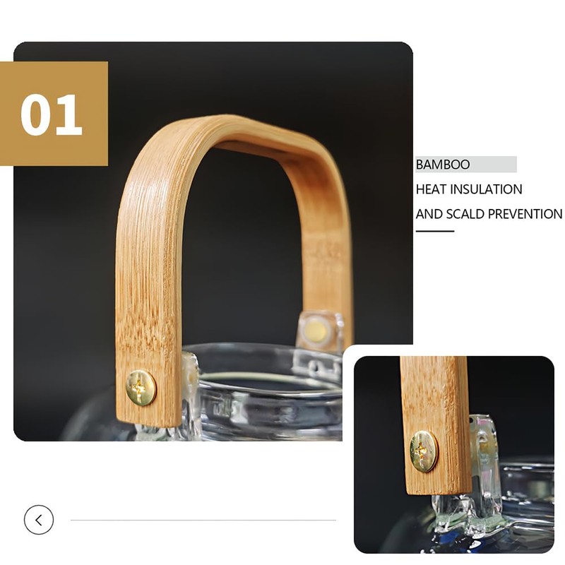 CUNHUY Glass Tea Pot Teapot for Stovetop Safe, Clear Teapot,