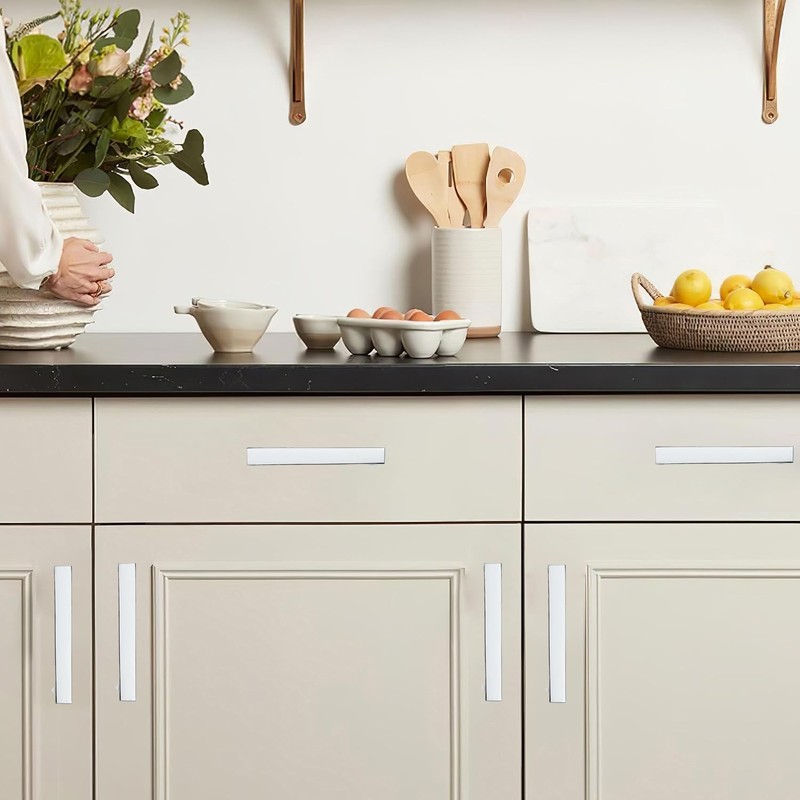 khtumeware 5 Pack 5 Inch(128mm) Polished Chrome Square Cabinet Pulls