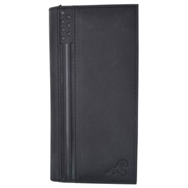 Genuine Leather Checkbook Cover For Men & Women Checkbook Holder Wallet RFID Blocking USA Series (Black)