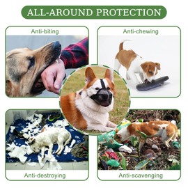 Dog Muzzle, Soft Mesh Covered Muzzles for Small Medium Large Dogs, Protection Muzzle with Adjustable Straps, Prevent Biting Chewing and Licking, Allows Panting and Drinking (S: Snout:8¾"-9¾")