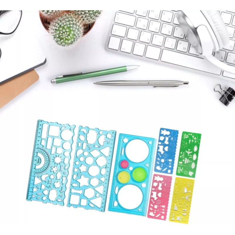 Universo en Linea Kit 9 Reglas Y Plantillas Escolares Para