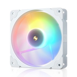 Vetroo SA-120 120mm FDB High Airflow LED PC Case Fan for Radiator/CPU Air Cooler/Computer Case, FDB Bearing Included, 5V 3-Pin ARGB & 4-Pin PWM Smart Control - White