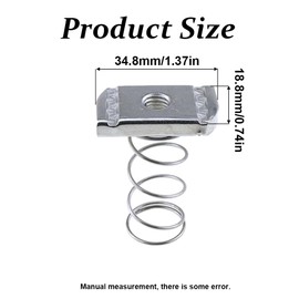 10 Pcs Strut Channel Nuts, M12*8 Spring Channel Nuts Carbon Steel Spring Groove Mounting Nuts for Strut Channel, Silver