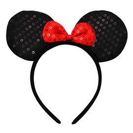 Rosemarie Collections Fun Fashion Comfort Fit Statement Mouse Ears Headband (Red)
