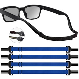KECHIO Adjustable Glasses Strap Eyeglasses Strap 4 Pack Sunglasses Strap No Tail Eye Glasses Holders around Neck for Men Women Kids Eyeglass Holders Sports Glasses Strap Blue (9.5-13.5 inch) 2