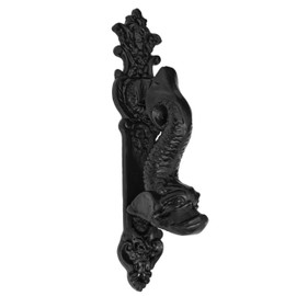 SaKeGa Antique Black Powder Coated Door Knocker – Handcrafted Cast Iron Front Door Knocker with Embellished Design – Vintage Artisan-Made Home Decor