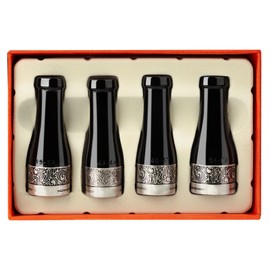 GERFGBZ Cigar Mouthpiece Set for Men and Women Cigar Holder with 4 Size (Color:Black+Silver)