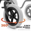MoNiBloom Folding Lightweight Wheelchair, Portable User-Friendly Wheel Chair with Flip-Back
