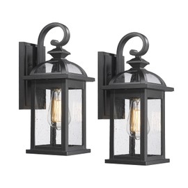 Darkaway Outdoor Lights Fixtures Wall Mount, Outdoor Wall Sconce with Seeded Glass Waterproof Outside Exterior Lights Fixture for House, Front Porch, Patio (2 Pack)