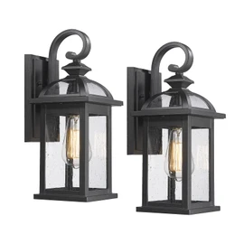 Darkaway Outdoor Lights Fixtures Wall Mount, Outdoor Wall Sconce with Seeded Glass Waterproof Outside Exterior Lights Fixture for House, Front Porch, Patio (2 Pack)