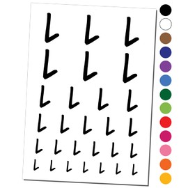 Letter L Uppercase Felt Marker Font Temporary Tattoo Water Resistant Fake Body Art Set Collection - Black (One Sheet)