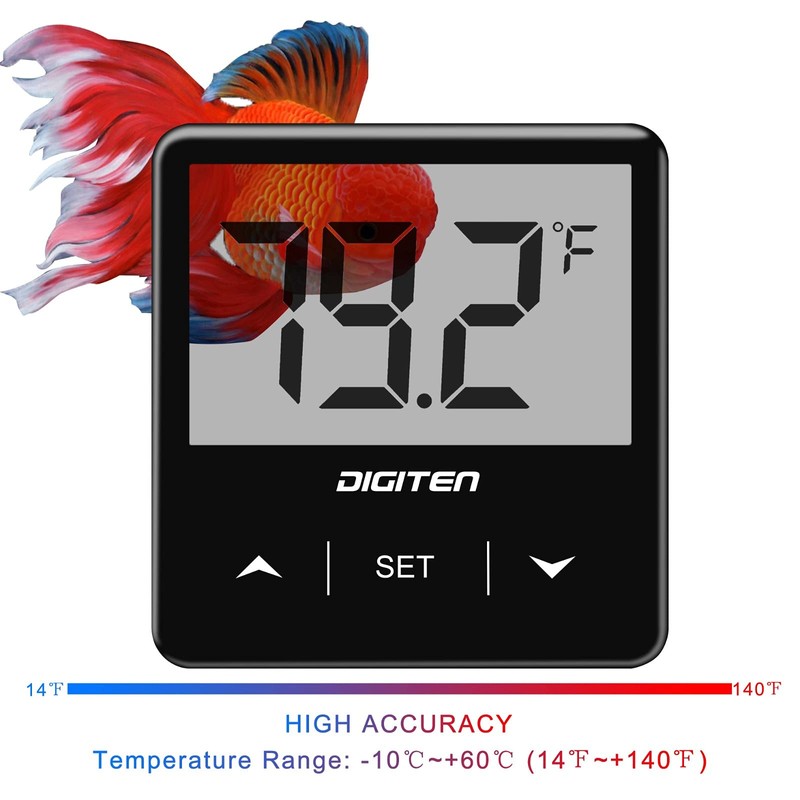 DIGITEN Aquarium Thermometer Digital Fish Tank Thermometer Stick On Water