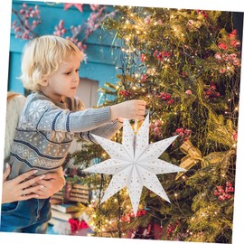 Homoyoyo 3pcs Christmas Shades Folding Paper Hanging Decorations for Warm Festive Atmosphere Compact Light Nine-Pointed Star Lamp Covers