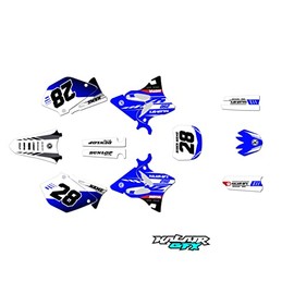 Kalair GFX Graphics Kit for Yamaha YZ250 (2002-2004) Factory Series Blue 9 Mil-Dirt Pit Bike Motorcycle Stickers,Dirtbike Racing Decal Automotive Motocross Accessories no Plastics