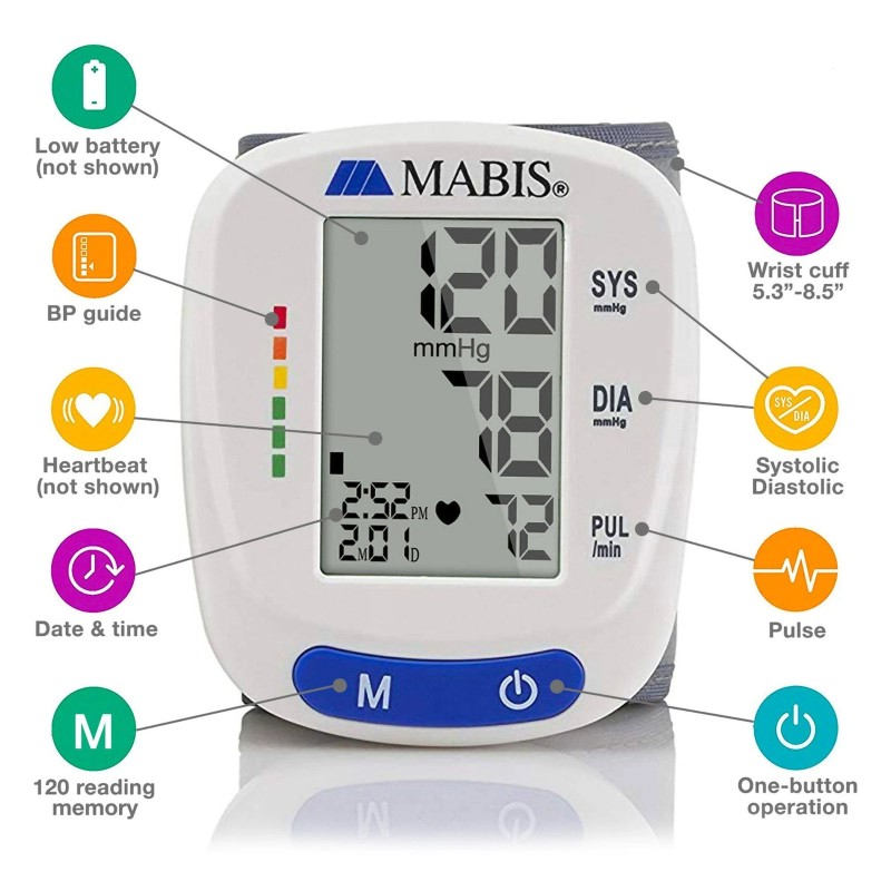 Mabis Digital Wrist Blood Pressure Monitor (EA/1)