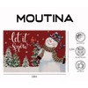 Christmas Placemats Set of 4, 12x18 Inch Red Snowman Let