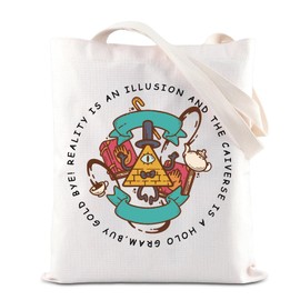 TGBJE Cartoon TV Series Inspired Tote Bag Bill Cipher Fans Gift Bill Cipher Merchandise Shopping Bag Cartoon Movie Gift (Reality cartoon tote)