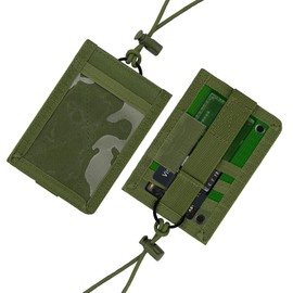 bvya 3" X 4" Bage ID Card Holder, Detachable Quick Rip-Away Badge Holder Tactical ID Card Holder Hook & Loop Patch Badge Holder with Key Ring and Adjustable Neck Lanyard