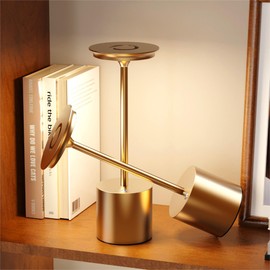 Cordless Rechargeable Table Lamp 6000mAh Battery Powered Waterproof Desk Lamp,Portable Touch Tabletop 3 Color Stepless Dimming LED Light For Indoor/Outdoor/Dinning/Patio/Restaurant(Bronze 2 Pack)