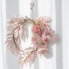 FLCSIed Pink Floral Hoop Wreath Artificial Flowers and Garland Metal