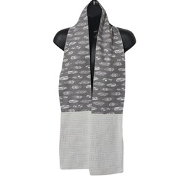Kitchen Towel Boa | Grill Towel | Kitchen Towel Scarf Native American | Feathers | Gray and White