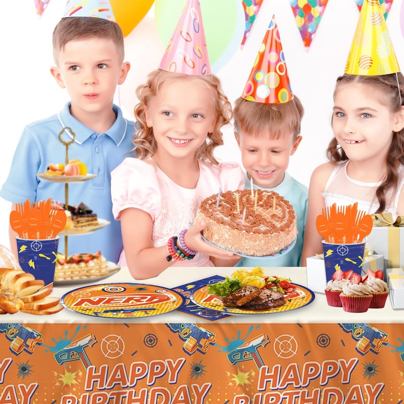 141Pcs Dart War Parties,Dart War Party Tableware Party Disposable Dinnerware