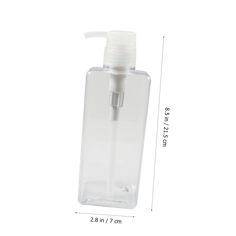 iplusmile Large Capacity Transparent Square Pump Bottle Empty Liquid Dispenser
