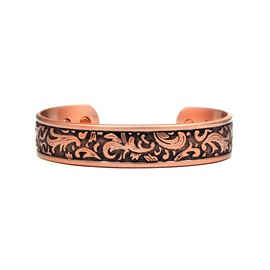 Accents Kingdom Copper Paisley Design Bangle Magnetic Copper Cuff Bracelet