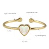 MUSTHAVE 18K Yellow Gold Plated Heart Opal Ring, White Opal