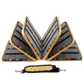 HMZSP Large Capacity Colored Pencil Case - 500 Slots PU leather with Zipper Closure Portable Organizer for Watercolor Pencils Ideal for Artists（Yellow）