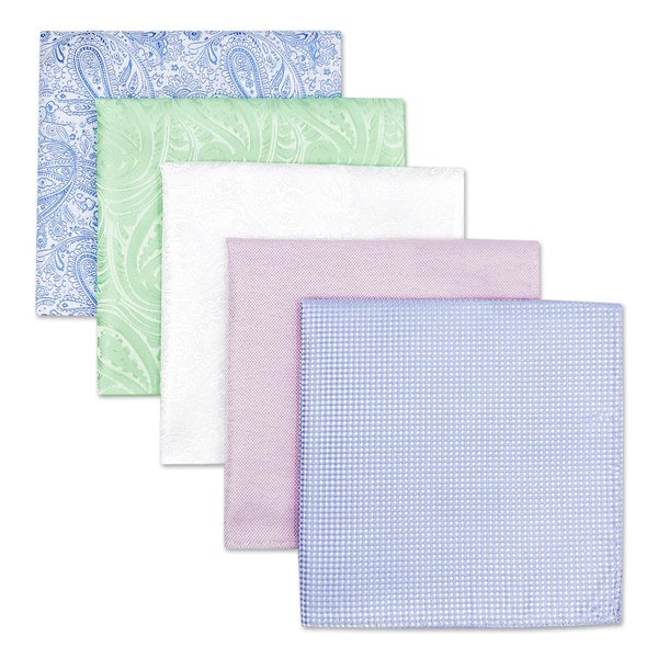 Shlax&Wing Pack of 5 Assorted Handkerchiefs for Men - Square
