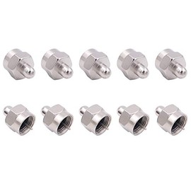 Fancasee (10 Pack 75 Ohm F Type Male Plug Terminator Cap Resistor Ends Protective Cover Waterproof Dustproof Caps Coax Coaxial Connector for FM TV Satellite Antenna F-type Ports