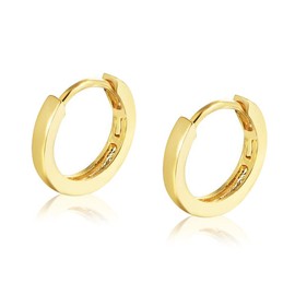 Silver Hoop Earrings, 925 Sterling Silver Huggie Earrings, Small Plain Gold Plated Earrings for Women Girls, Gifts (Size 5-10mm)) (GOLD, 6MM)