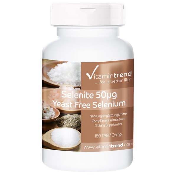 Selenite 50μg - 180 Tablets - For 6 Months - Vegan - Made from Sodium Selenite | Vitamintrend®