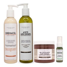 Kit Exfoliante De Café Tostado Aceite Y Crema Drenacel
