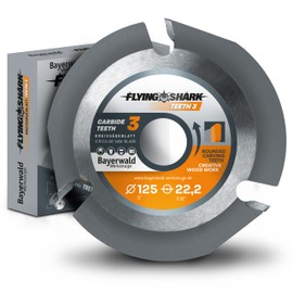 Bayerwald Flying Shark Diameter 125 mm (3 Teeth) Wood Saw Blade - Carving, Debarking - for Fastest Cuts
