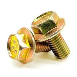 (40 Pieces) M10-1.5x25 Class 8.8 Hex Flange Bolts Screws UNC Coarse Full Threads Zinc Yellow