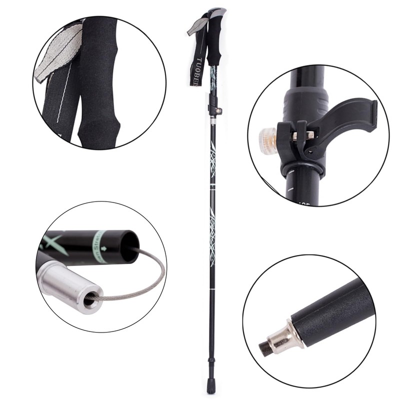 ThreeH 2 Pack Hiking Poles Foldable Trekking Poles Exercise Travel